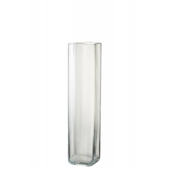 Vase droit en verre transparent 12x12x52 cm - J-Line - Imagen 1