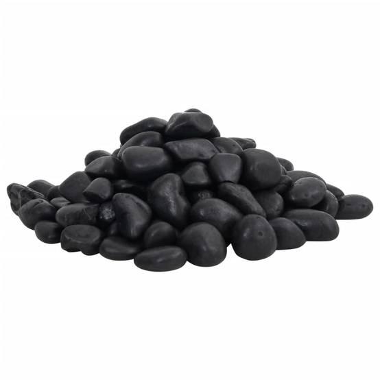 Galets Décoratifs Noirs Pierres Polies pour Jardin Paillage Déco Aquarium 2-5 cm 10 kg - ComfortXL Outdoor Living - Image 2