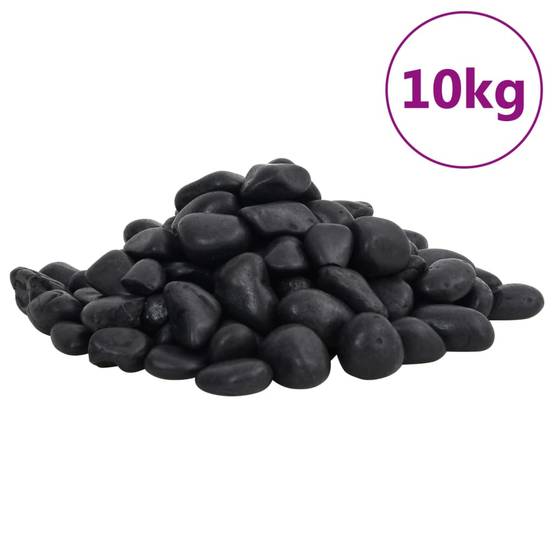 Galets Décoratifs Noirs Pierres Polies pour Jardin Paillage Déco Aquarium 2-5 cm 10 kg - ComfortXL Outdoor Living - Image 1