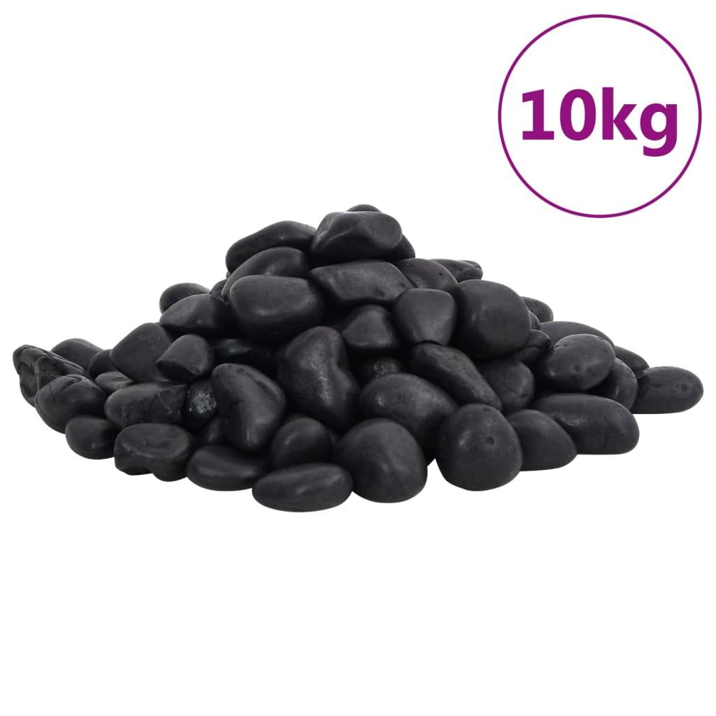 Galets Décoratifs Noirs Pierres Polies pour Jardin Paillage Déco Aquarium 2-5 cm 10 kg - ComfortXL Outdoor Living - Image 1