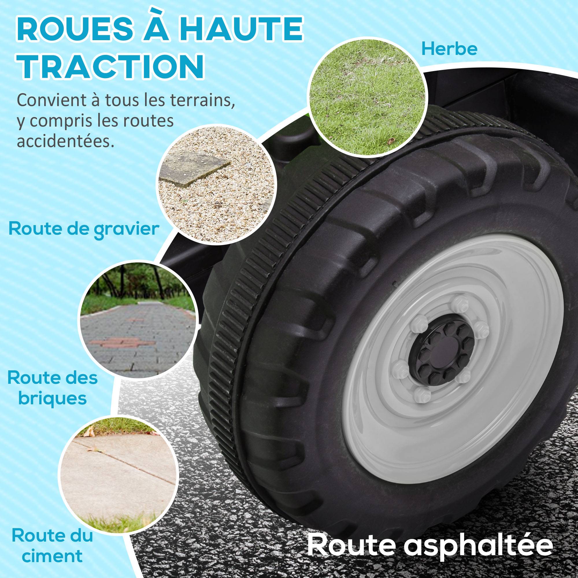 Tracteur électrique avec remorque amovible, pour enfants de 3 à 6 ans avec télécommande MP3 musique affichage lumières - Image 9
