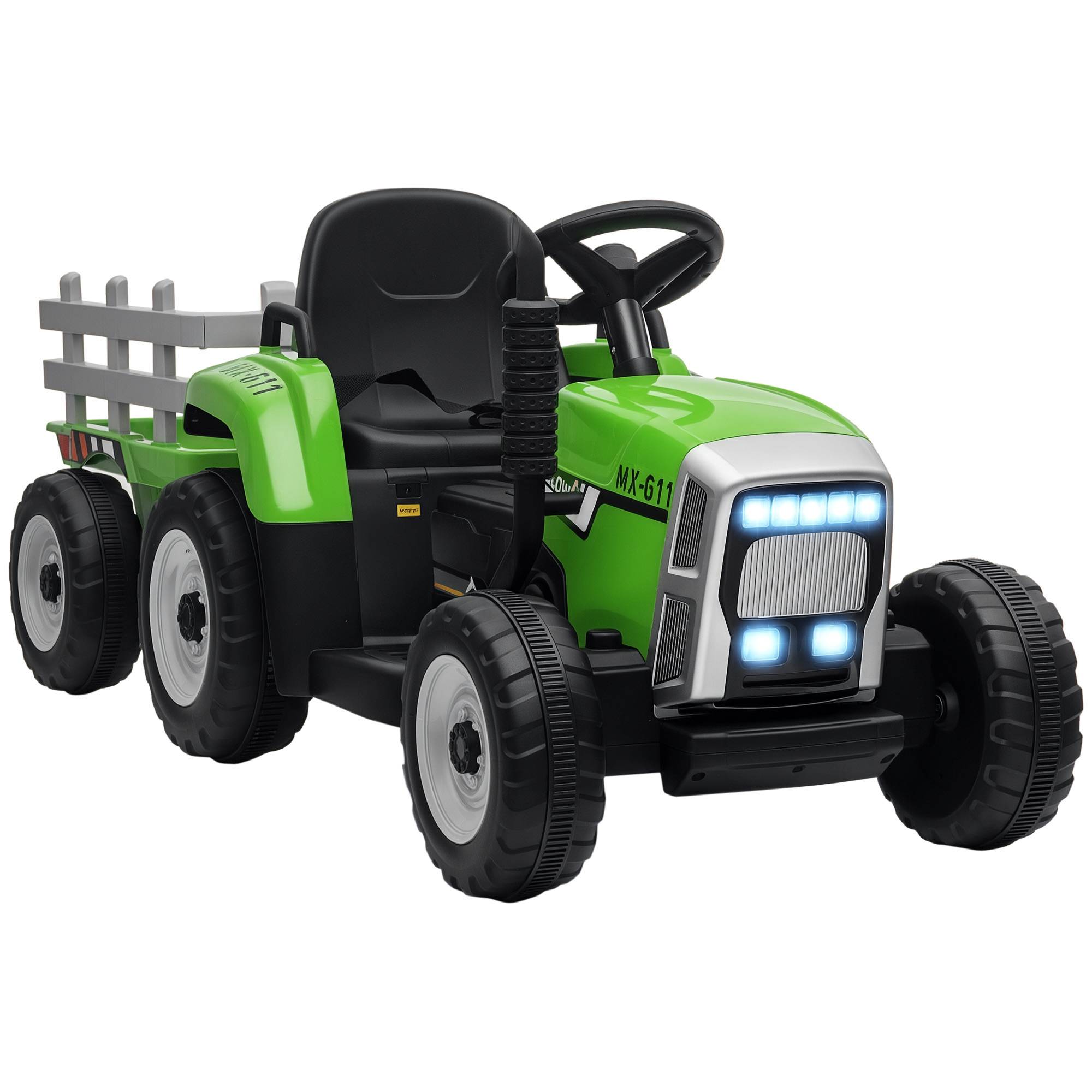 Tracteur électrique avec remorque amovible, pour enfants de 3 à 6 ans avec télécommande MP3 musique affichage lumières - Image 1