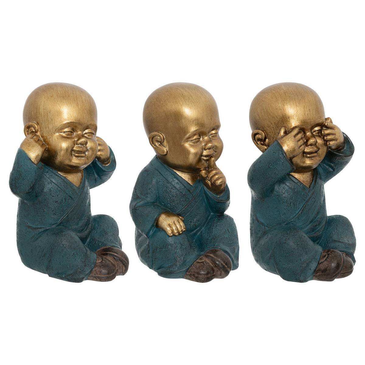 Atmosphera - Lot de 3 Bouddha Sagesse Jiling H.21cm - Atmosphera Créateur d'intérieur - Imagen 2