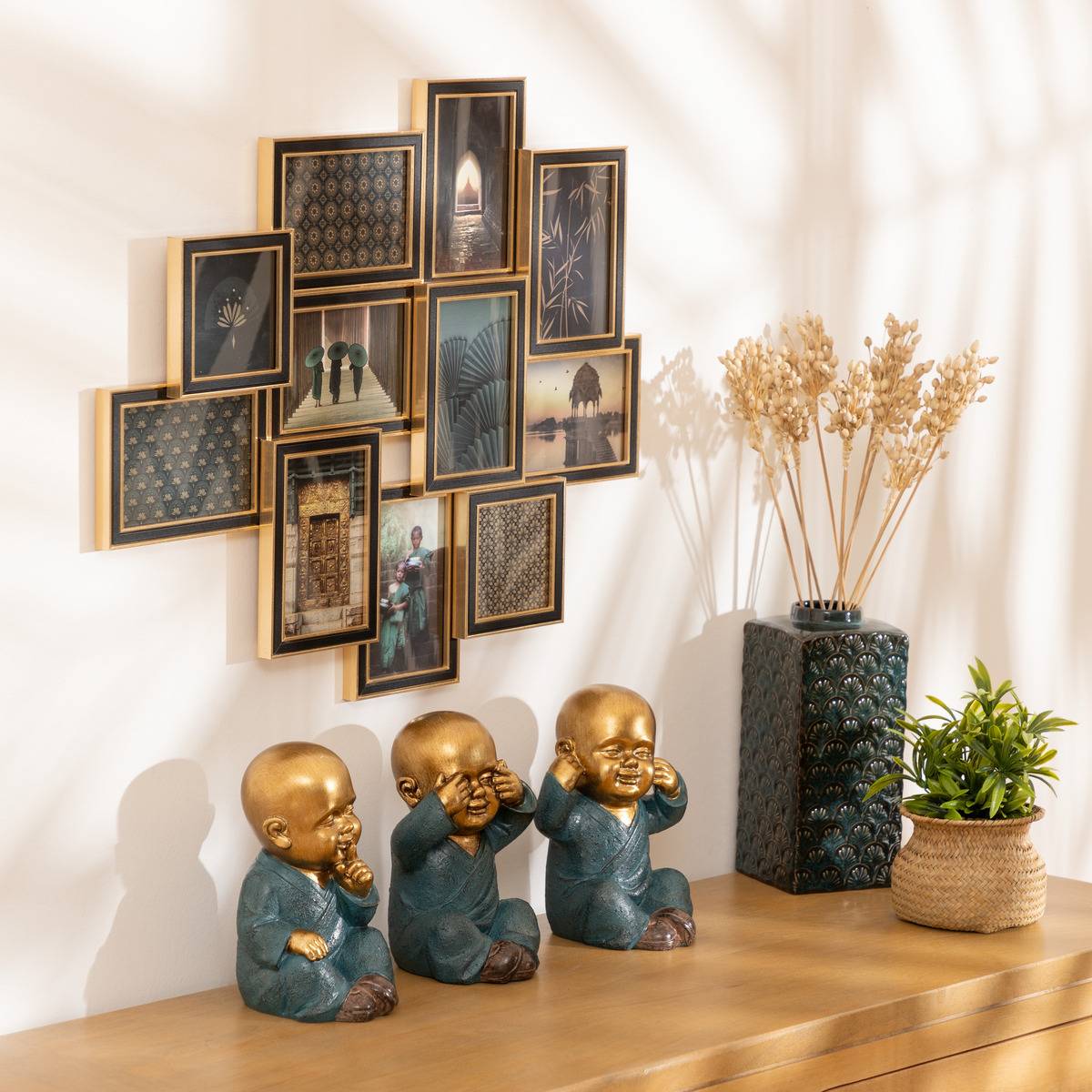 Atmosphera - Lot de 3 Bouddha Sagesse Jiling H.21cm - Atmosphera Créateur d'intérieur - Imagen 1