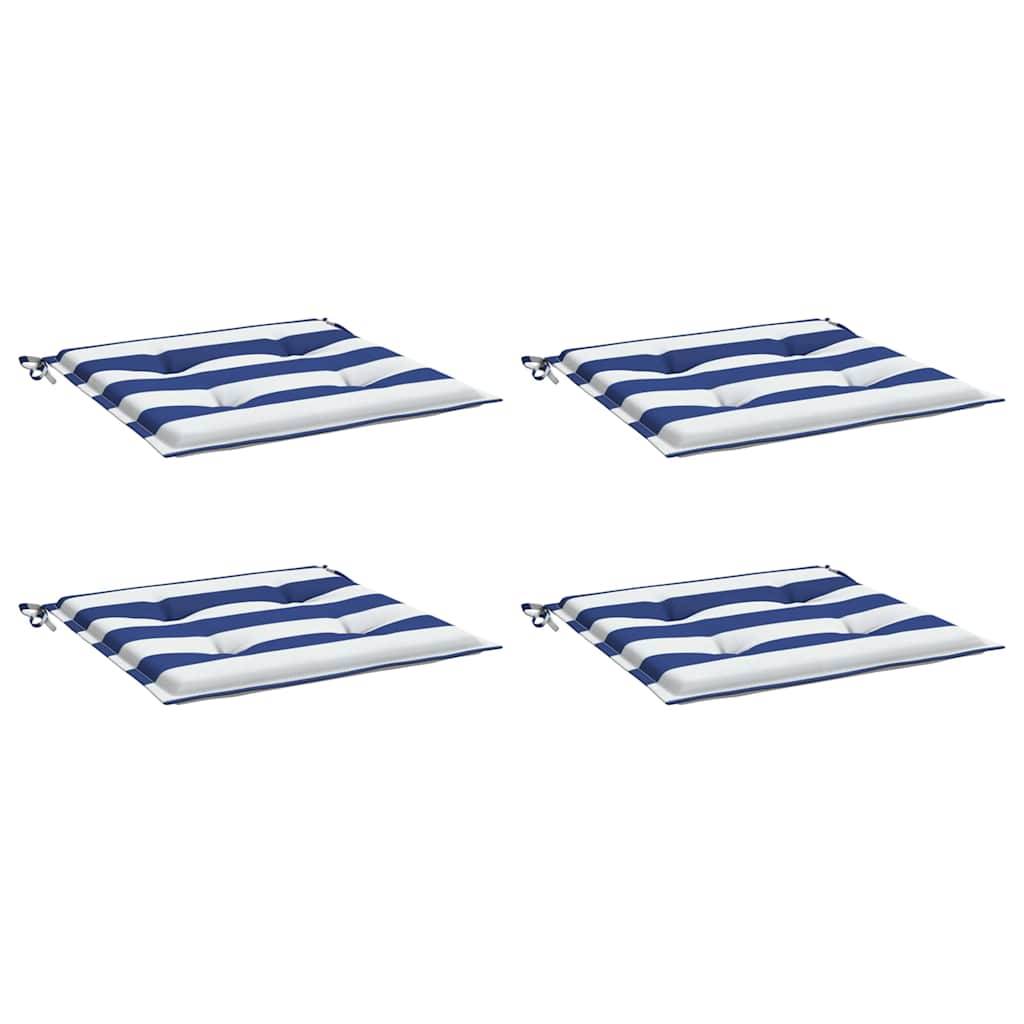 PANGIVO - Coussins de chaise de jardin polyester rayures bleues et blanches 50 x 50 x 4 cm, poids:1.25kg - PANGIVO - Image 3