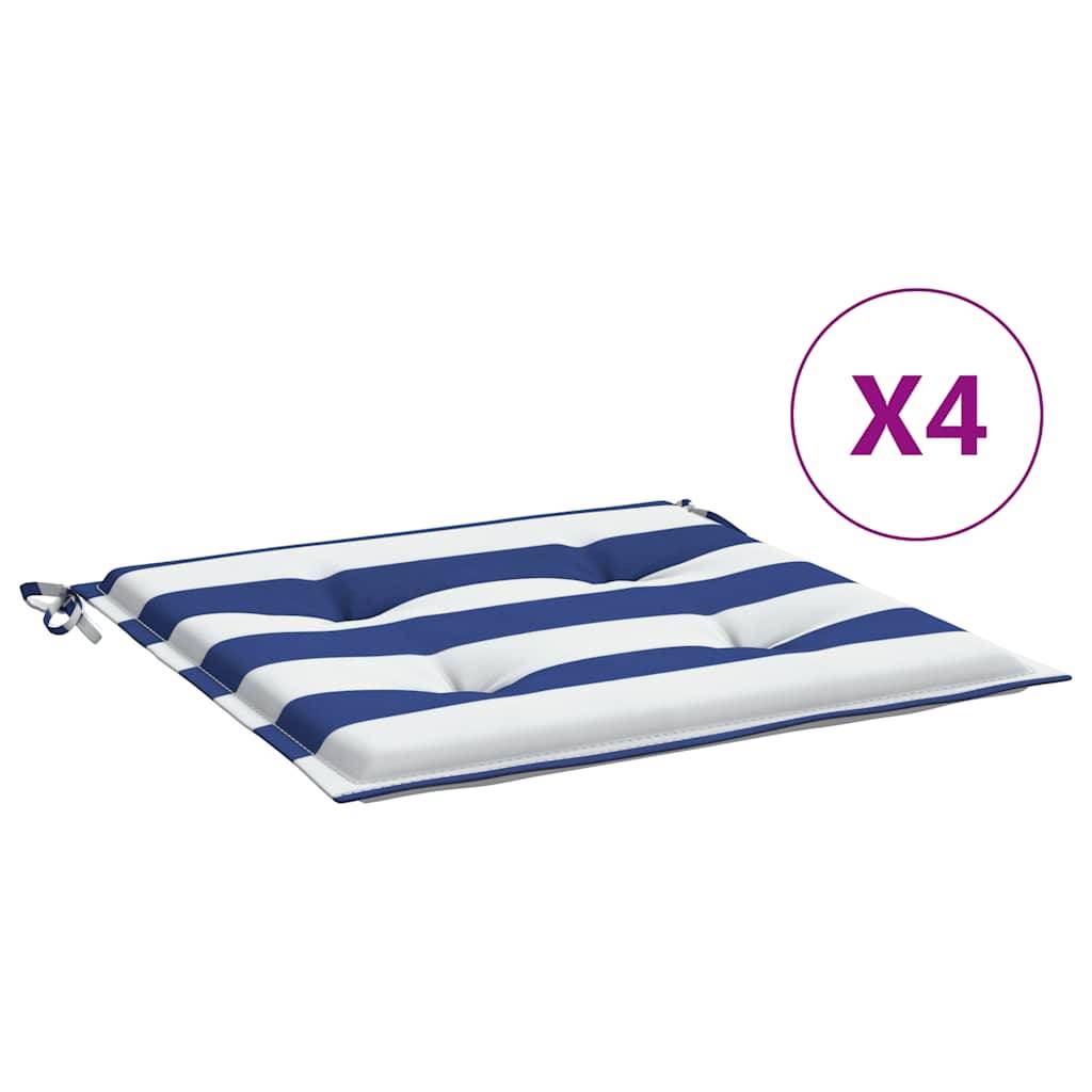 PANGIVO - Coussins de chaise de jardin polyester rayures bleues et blanches 50 x 50 x 4 cm, poids:1.25kg - PANGIVO - Image 2