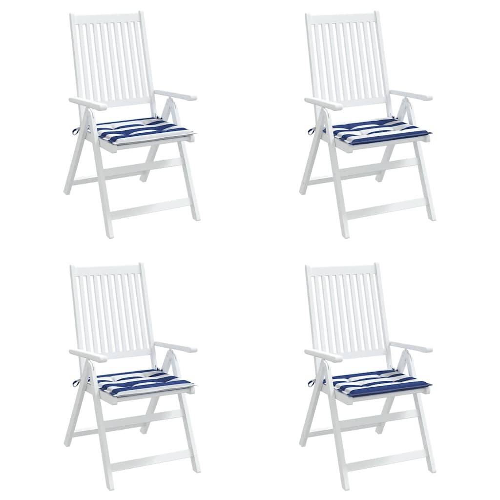 PANGIVO - Coussins de chaise de jardin polyester rayures bleues et blanches 50 x 50 x 4 cm, poids:1.25kg - PANGIVO - Image 4