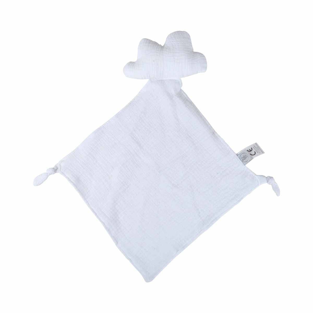 Doudou Mouchoir Bébé "Nuage" 46cm Blanc - Image 1