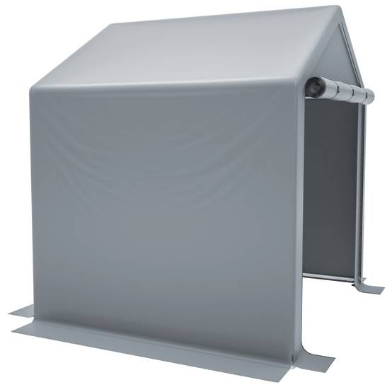 Carport garage à vélos 190×170×200 cm, bâche étanche anti-UV, acier galvanisé gris - Image 6