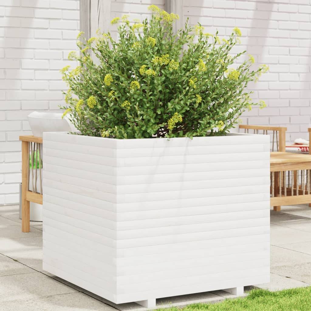 Maison Chic - Jardinière, Bac à fleurs, Pot de fleurs blanc 80x80x72 cm bois de pin massif - Imagen 2