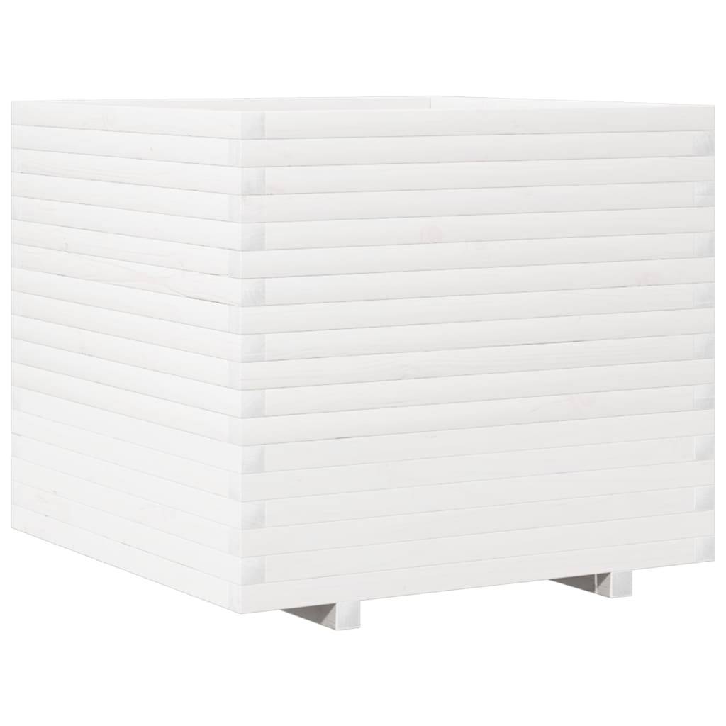 Maison Chic - Jardinière, Bac à fleurs, Pot de fleurs blanc 80x80x72 cm bois de pin massif - Imagen 1