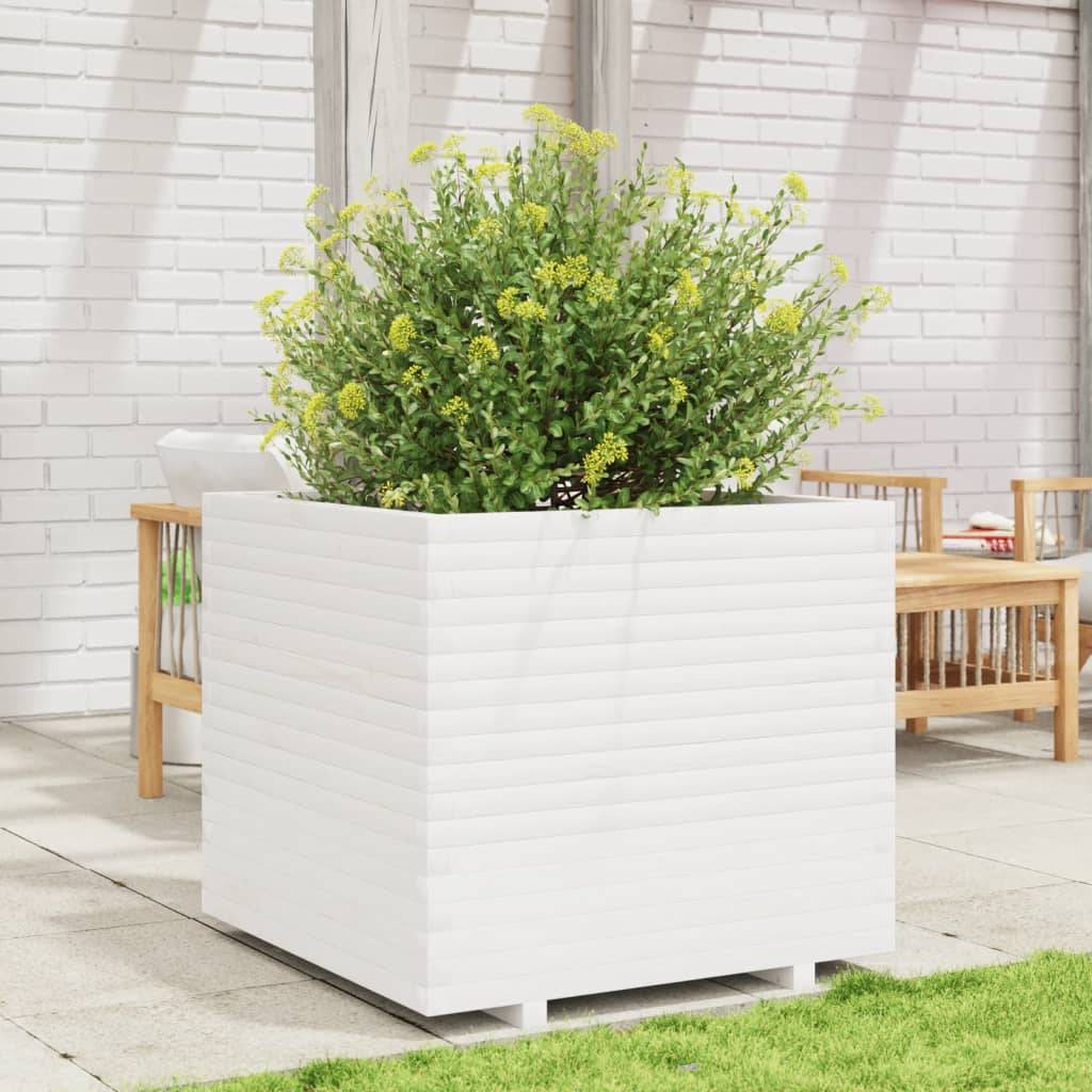 Maison Chic - Jardinière, Bac à fleurs, Pot de fleurs blanc 80x80x72 cm bois de pin massif - Imagen 3