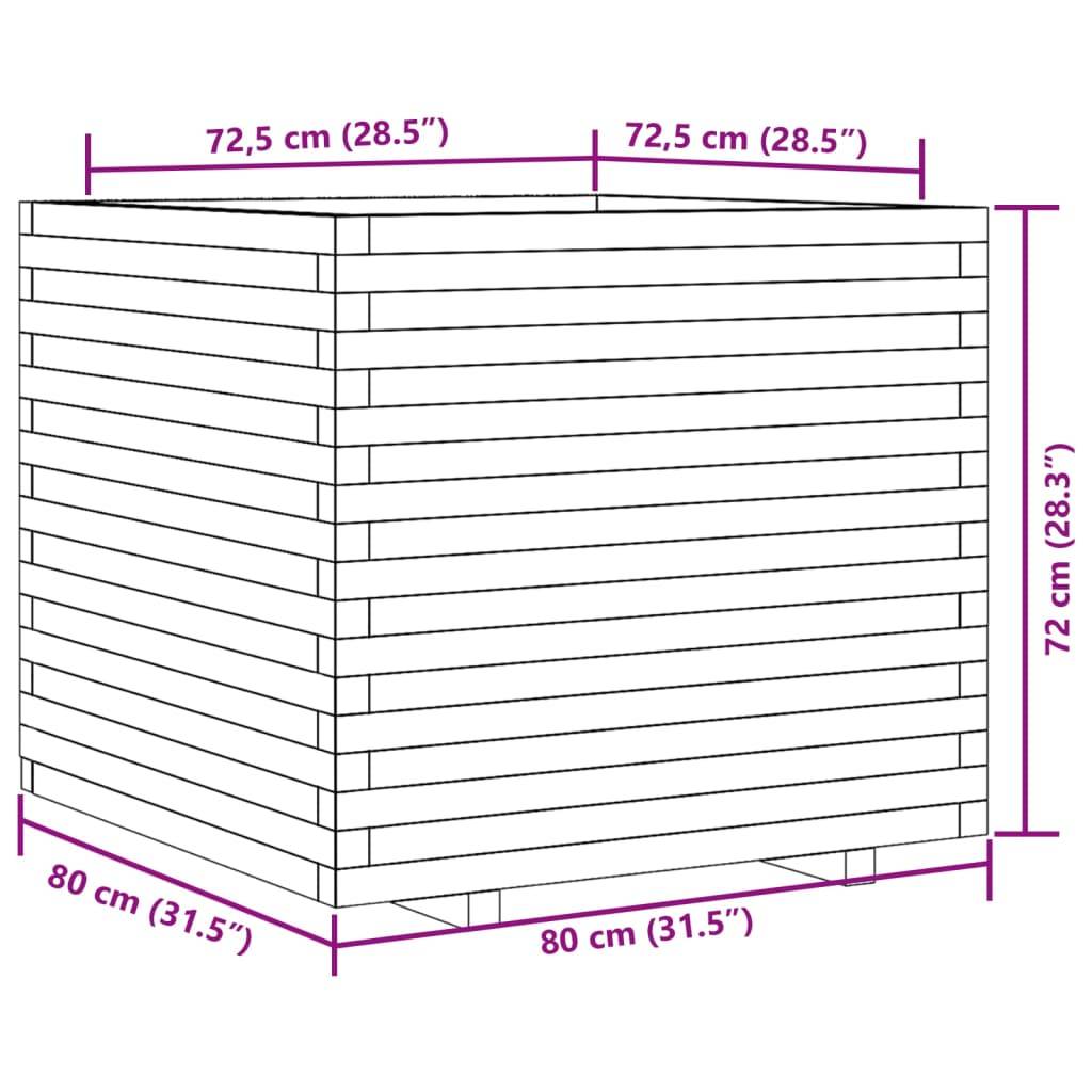 Maison Chic - Jardinière, Bac à fleurs, Pot de fleurs blanc 80x80x72 cm bois de pin massif - Imagen 10