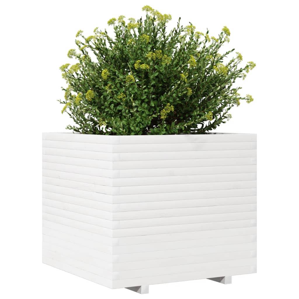 Maison Chic - Jardinière, Bac à fleurs, Pot de fleurs blanc 80x80x72 cm bois de pin massif - Imagen 4