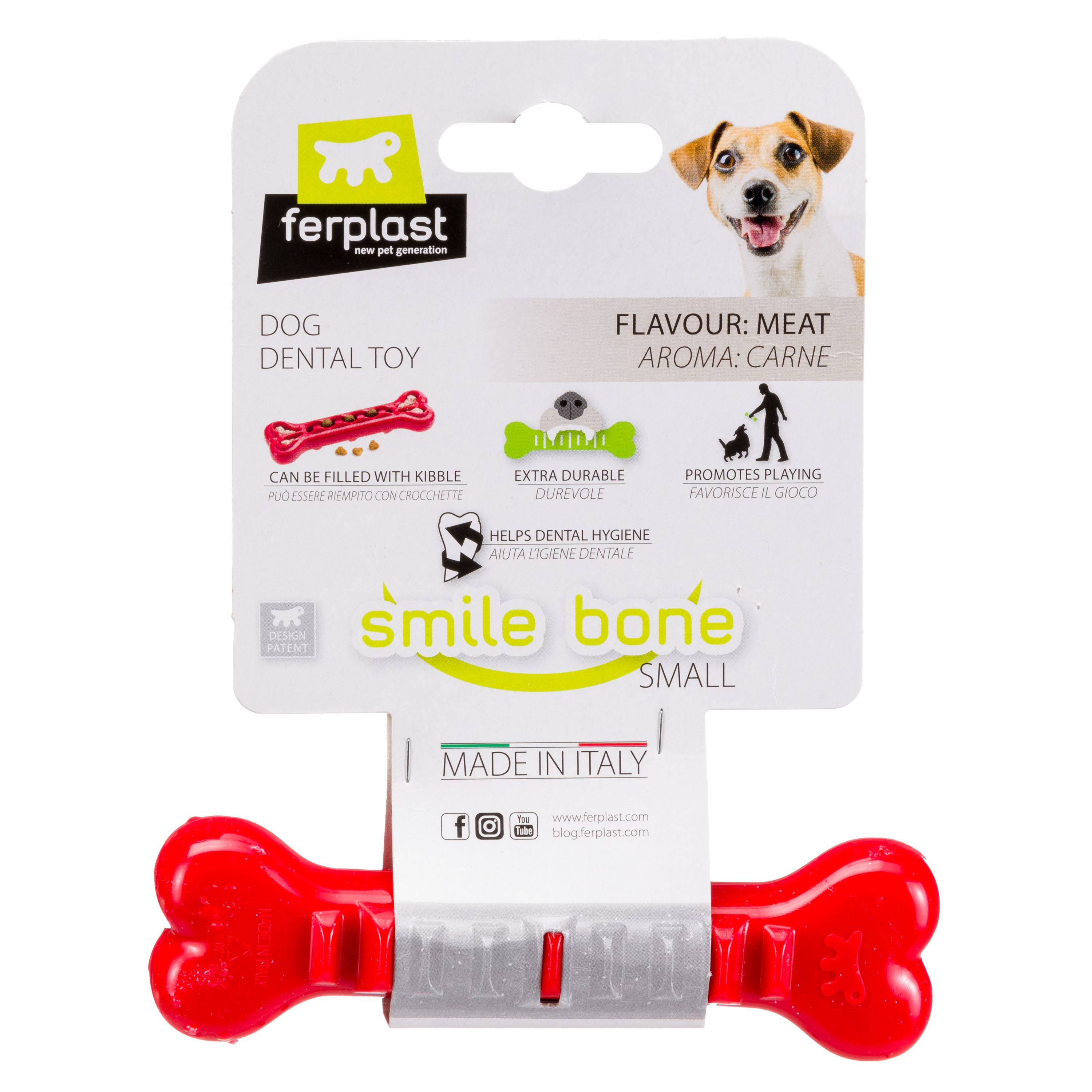 Ferplast - Ferplast Jouet Chien, Os Distributeur Croquettes Friandises pour Chien, en Matériau Durable à Mâcher, Arôme de Viande, pour Hygiène Dentaire, SMILE Os - Imagen 7