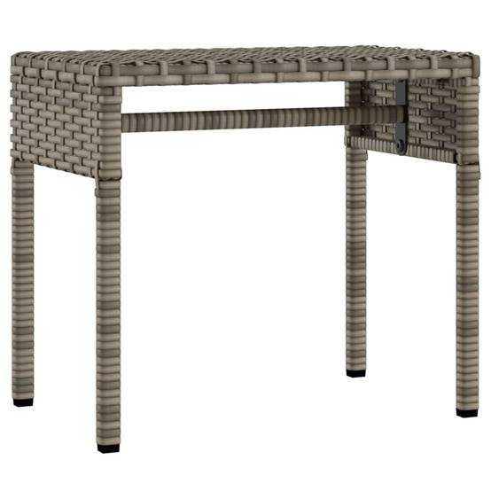 2 Lits de Soleil Auvent Intégré Résine Grise Table Basse Coussin Gris Foncé – ComfortXL Outdoor Living - Image 5