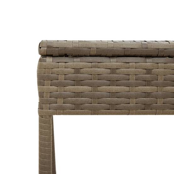 2 Lits de Soleil Auvent Intégré Résine Grise Table Basse Coussin Gris Foncé – ComfortXL Outdoor Living - Image 9