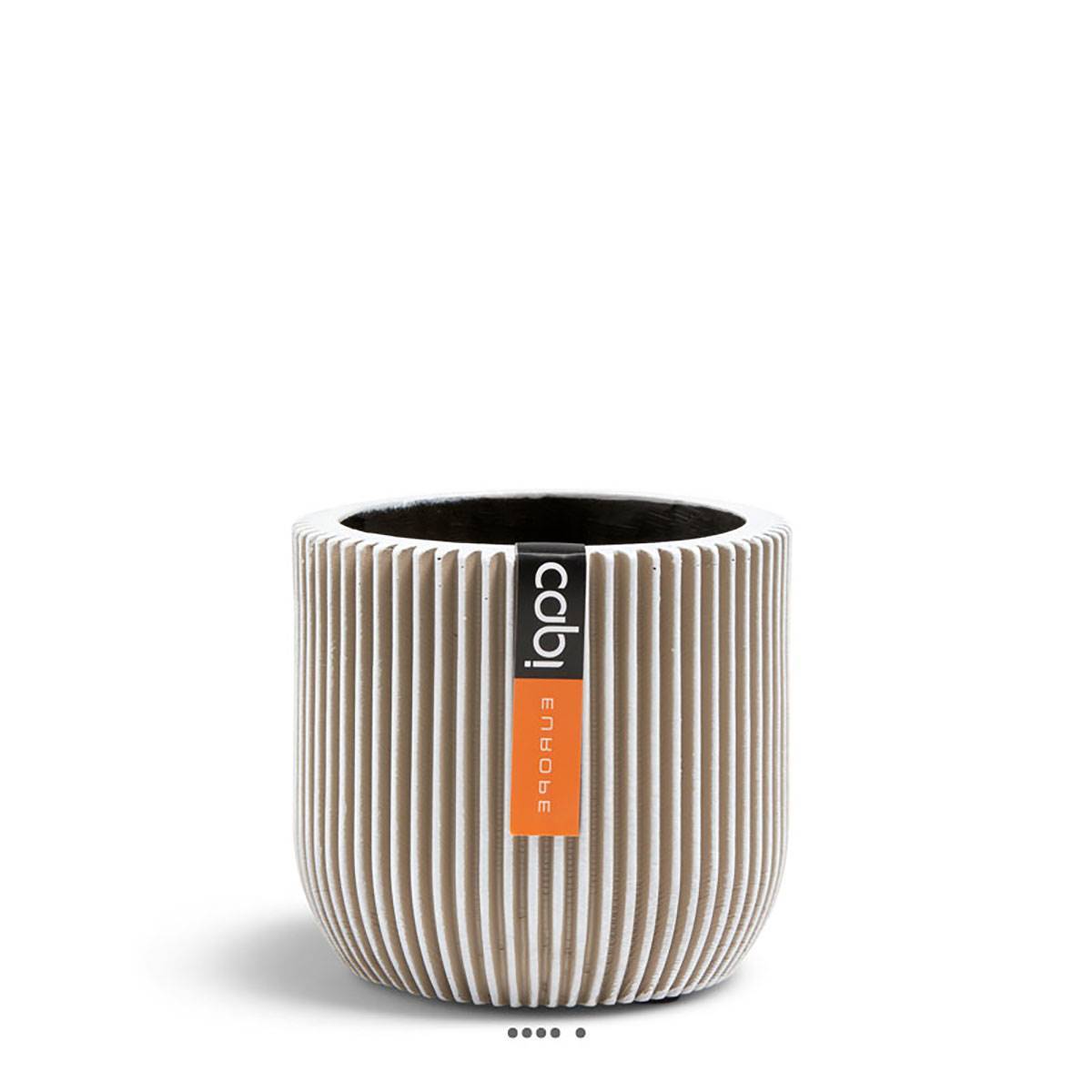 Artificielles - Pot Groove plastique forme eggpot H 21 x D 23cm Blanc - dimhaut: H 21 cm - couleur: Blanc neige - Imagen 1