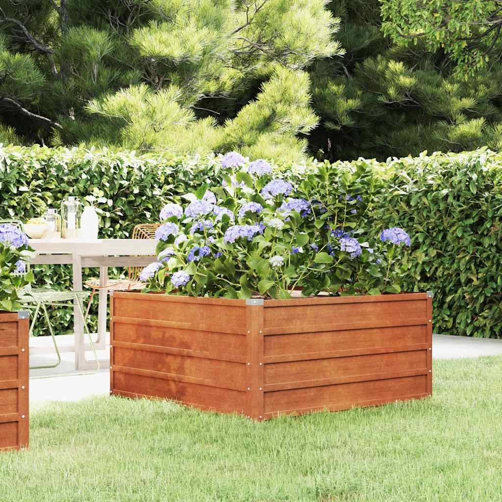 ComfortXL - Carré potager en acier Corten effet rouillé jardin 100x100x45 cm – ComfortXL Outdoor Living - Image 1