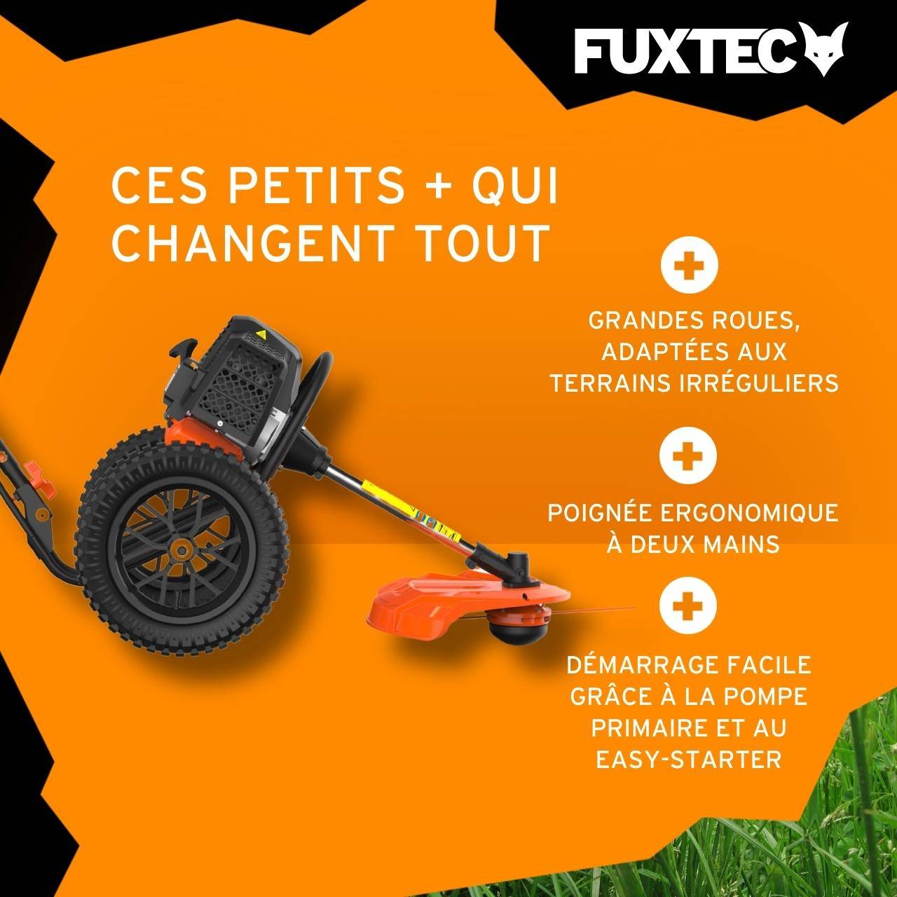 FUXTEC - Coupe bordure thermique à roues - FUXTEC FX-FSR152 -  52cm3 3CV - Image 4