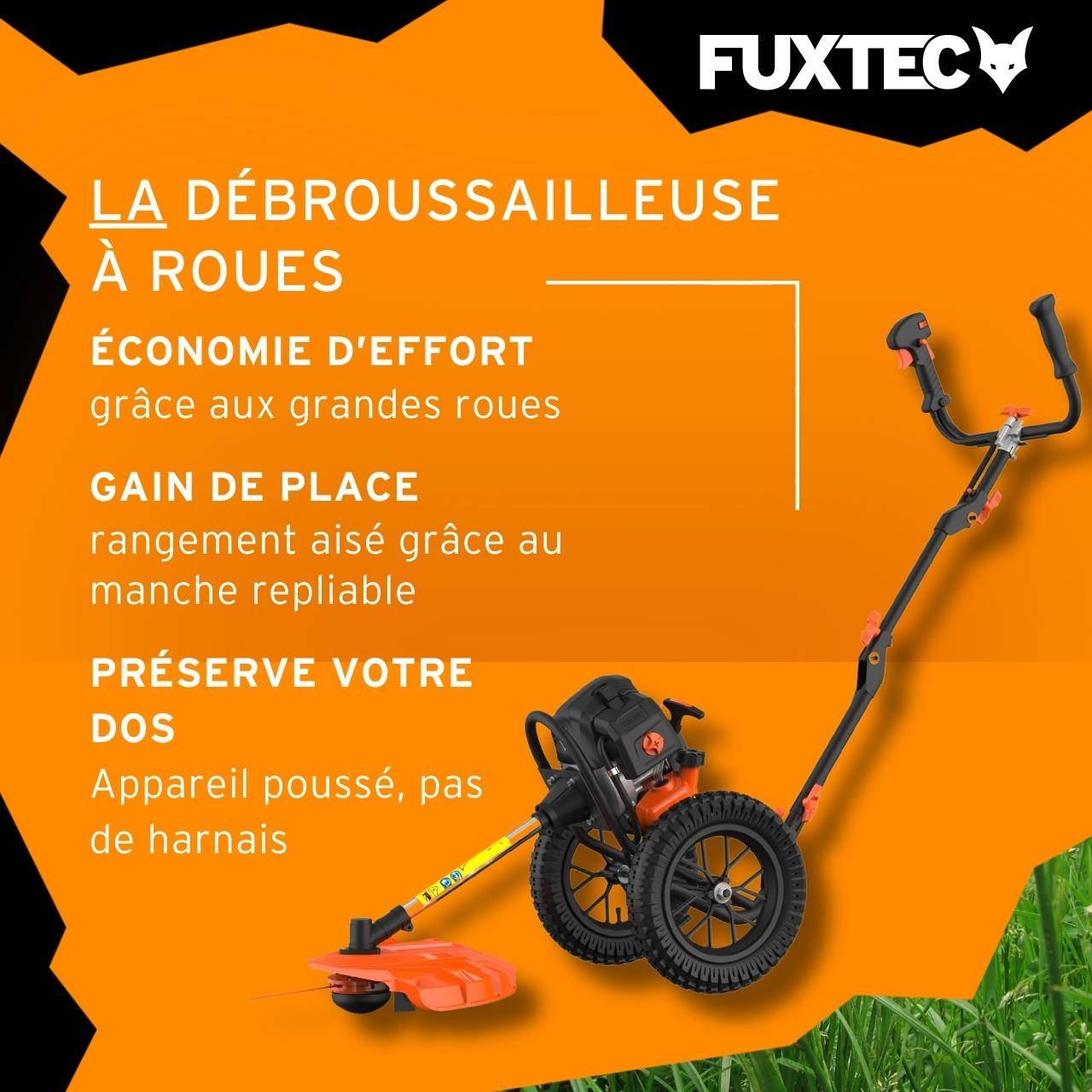 FUXTEC - Coupe bordure thermique à roues - FUXTEC FX-FSR152 -  52cm3 3CV - Image 5