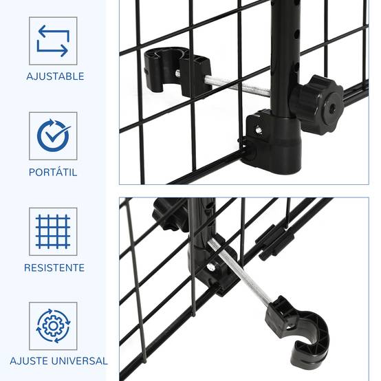 Barrière universelle chien voiture, barrière métal extensible sièges arrière/coffre, 91-152x30cm, noire - Image 6
