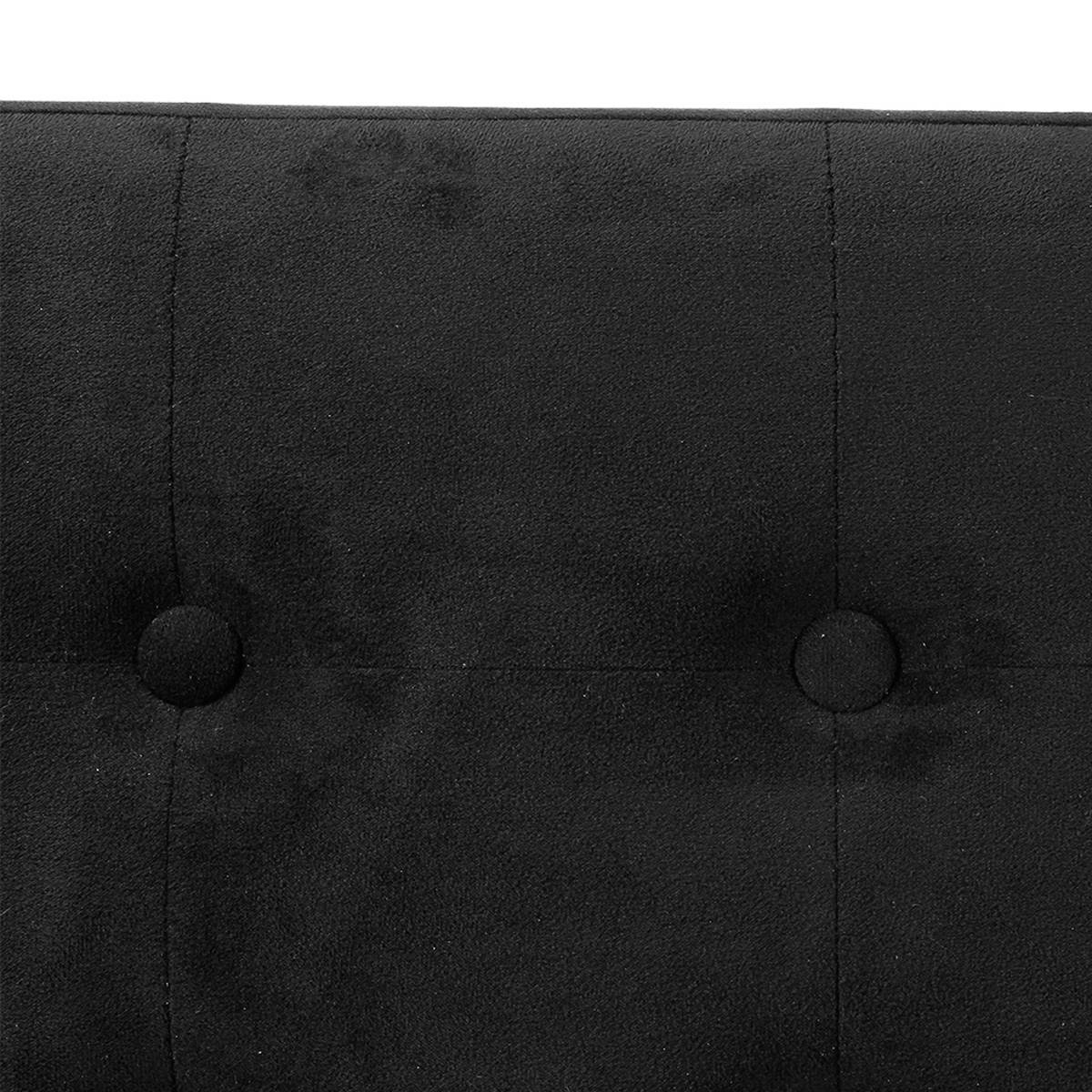 Atmosphera - Pouf pliant double "Lysandre" effet velours noir - Atmosphera Créateur d'intérieur - Image 4
