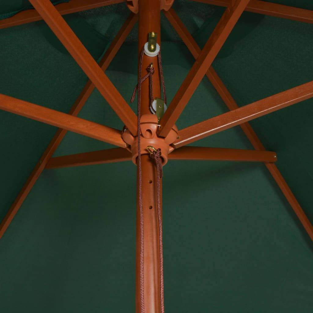 Helloshop26 - Parasol mobilier de jardin avec poteau en bois 200 x 300 cm vert - Imagen 5