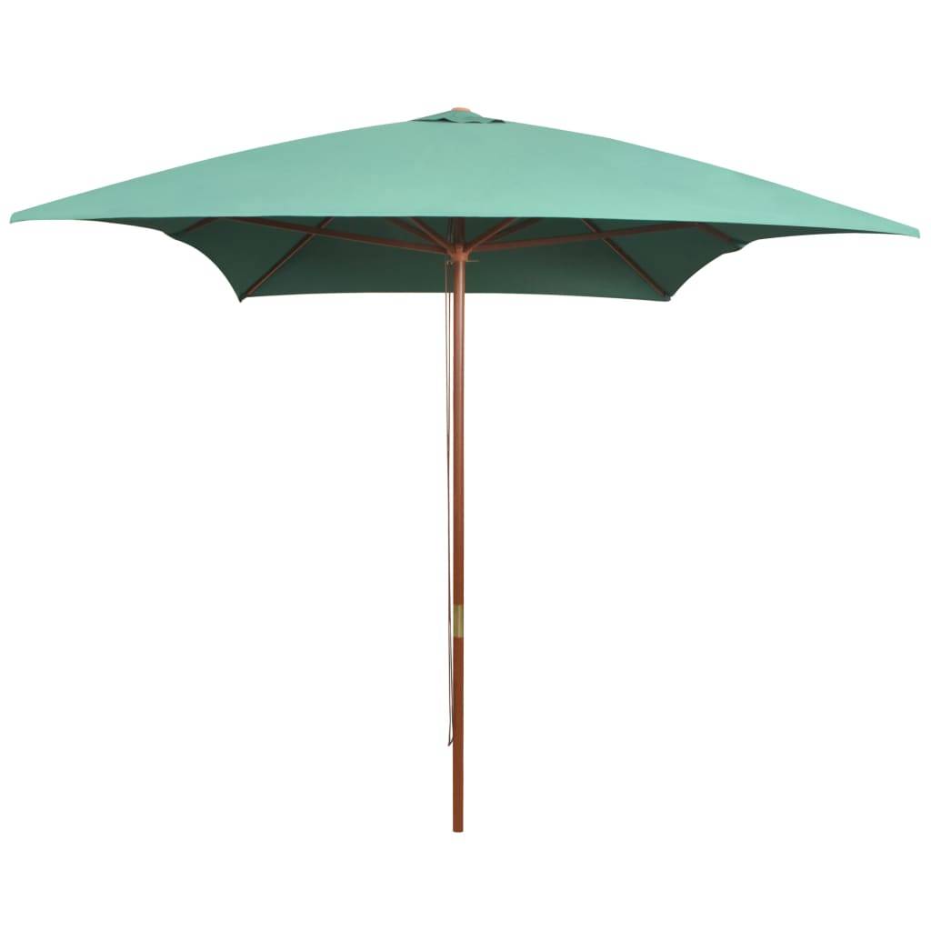 Helloshop26 - Parasol mobilier de jardin avec poteau en bois 200 x 300 cm vert - Imagen 1