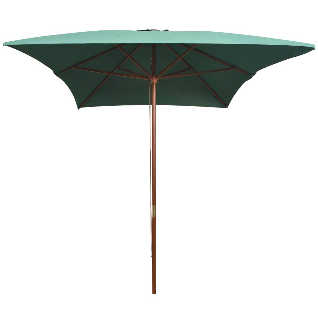 Helloshop26 - Parasol mobilier de jardin avec poteau en bois 200 x 300 cm vert - Imagen 2