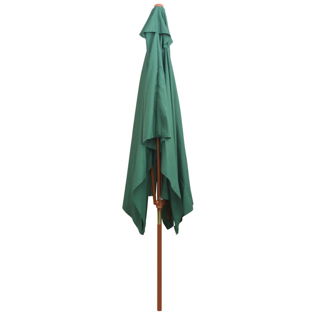 Helloshop26 - Parasol mobilier de jardin avec poteau en bois 200 x 300 cm vert - Imagen 4