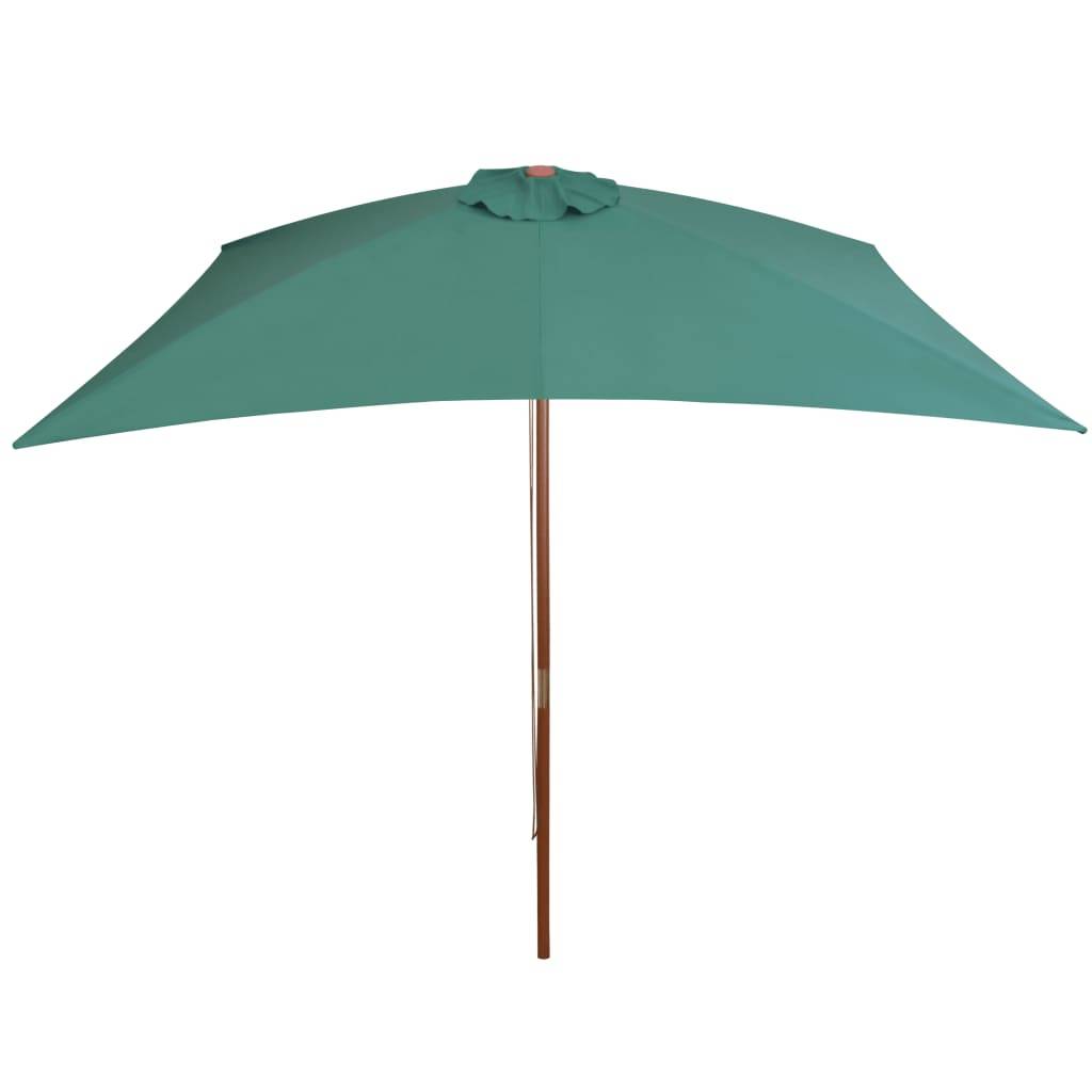 Helloshop26 - Parasol mobilier de jardin avec poteau en bois 200 x 300 cm vert - Imagen 3