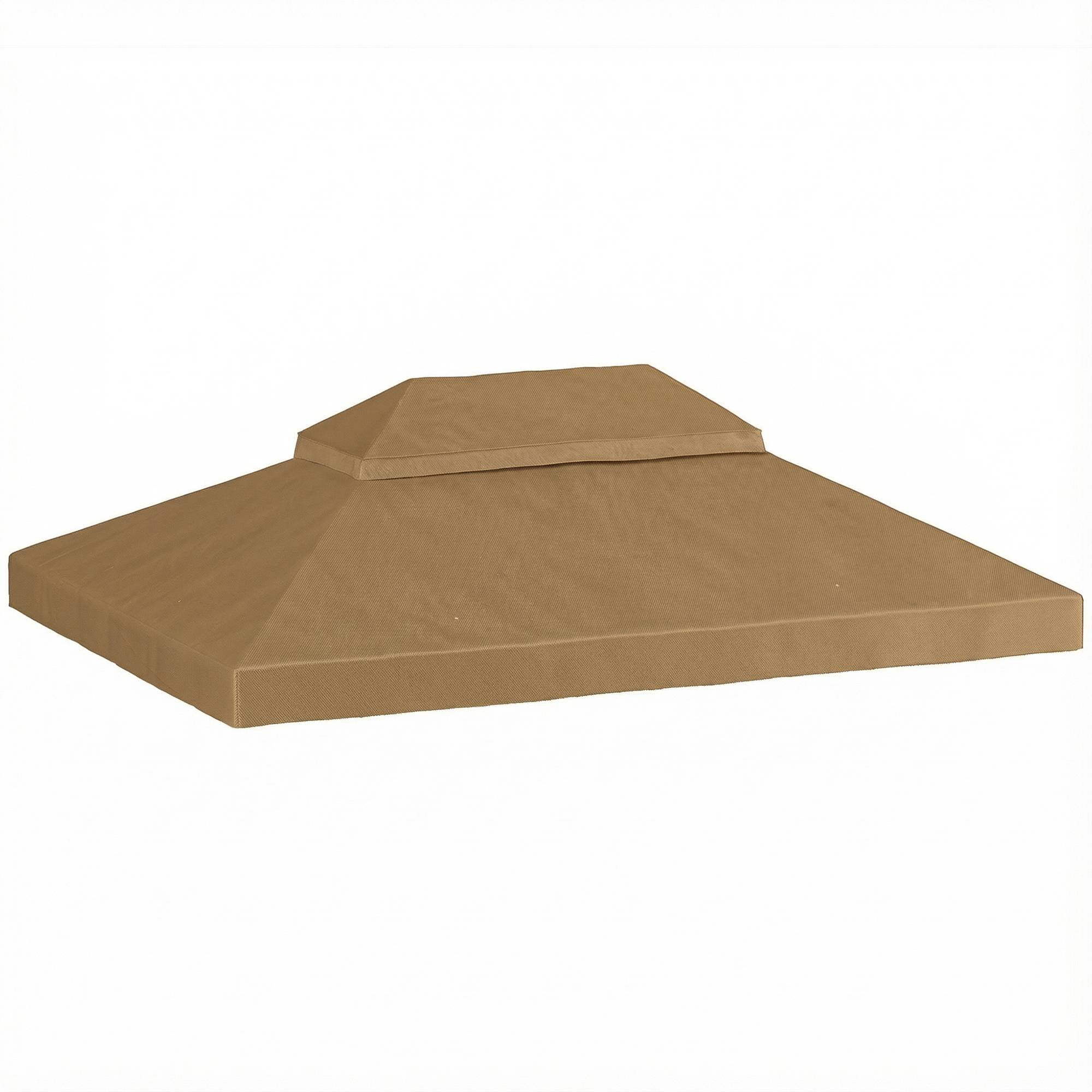 ComfortXL - Toile de Rechange Tissu Oxford pour Tonnelle Double Toit avec Drainage 4x3m Beige - ComfortXL Outdoor Living - Image 2