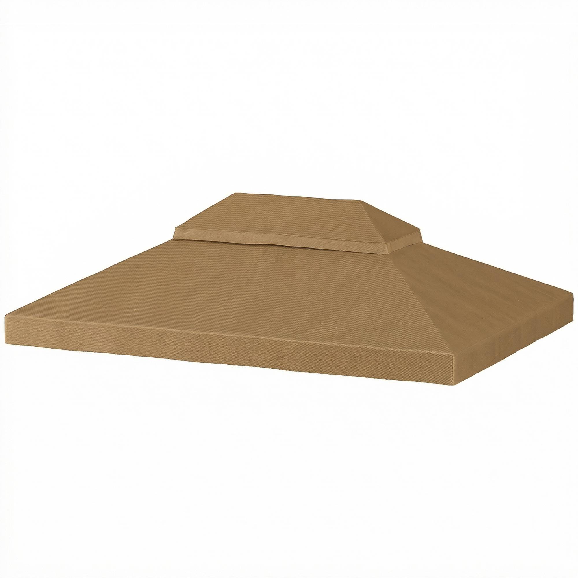ComfortXL - Toile de Rechange Tissu Oxford pour Tonnelle Double Toit avec Drainage 4x3m Beige - ComfortXL Outdoor Living - Image 1