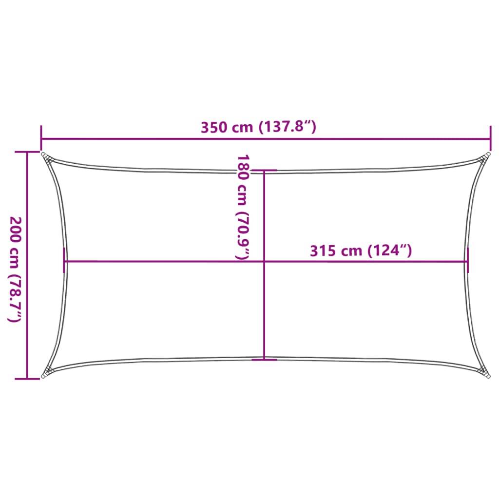 Voile d'ombrage PEHD marron 200 x 350 cm - PANGIVO - Image 9