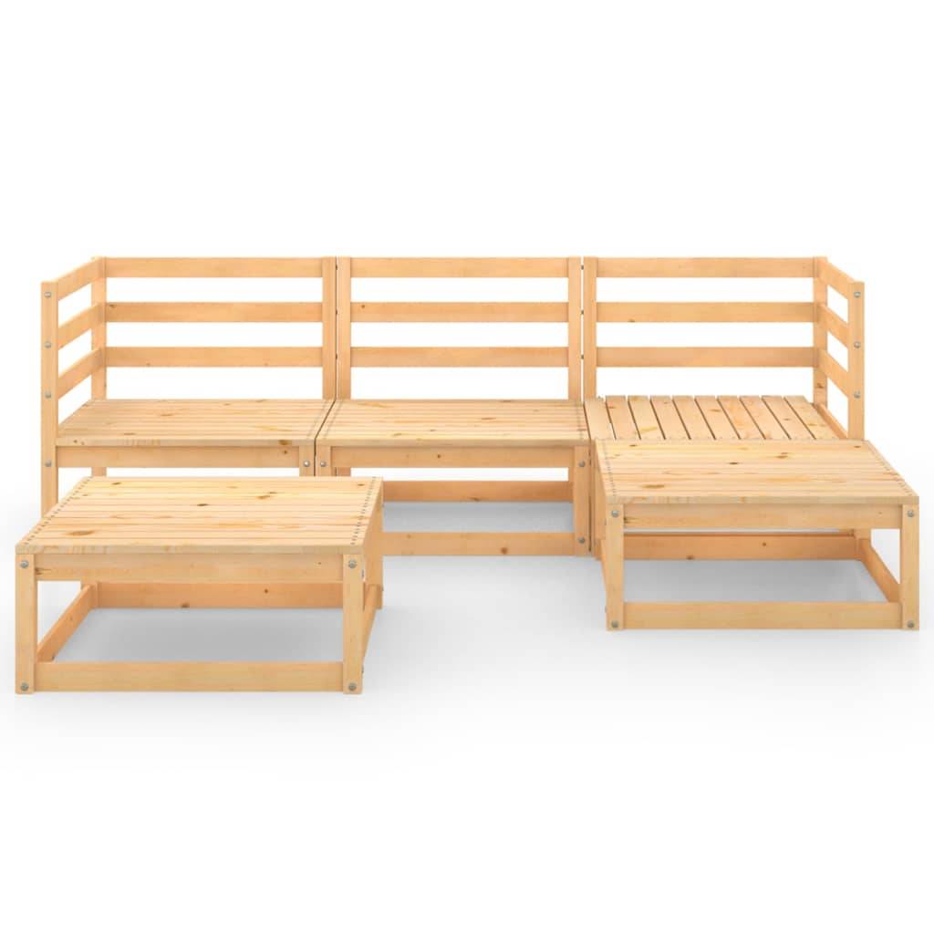Helloshop26 - Salon de jardin meuble d'extérieur ensemble de mobilier 5 pièces bois de pin massif - Imagen 2