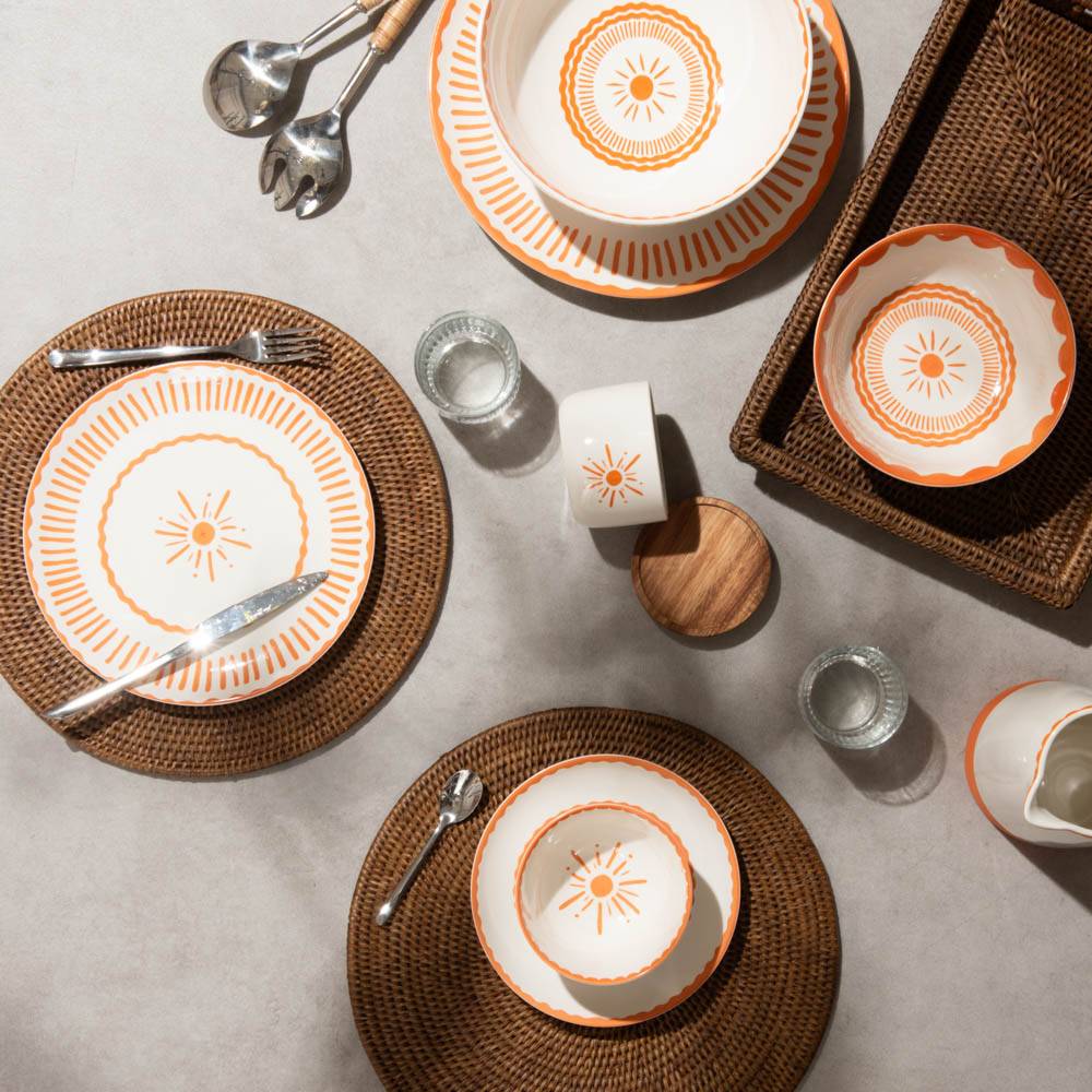 Assiette plate Tamara orange 27 cm (lot de 6) - Image 3