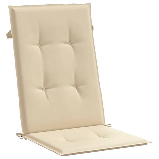 Coussins de chaise de jardin dossier haut polyester beige 120 x 50 x 3 cm - PANGIVO - Image 5