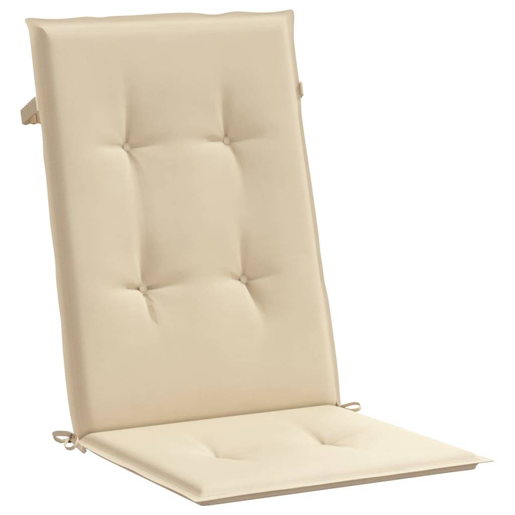 Coussins de chaise de jardin dossier haut polyester beige 120 x 50 x 3 cm - PANGIVO - Image 5
