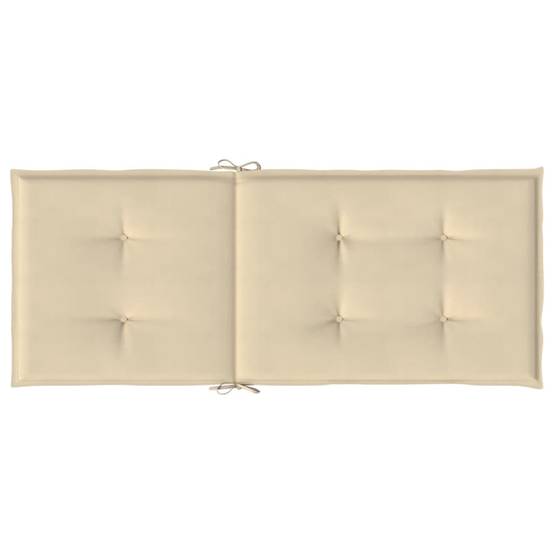 Coussins de chaise de jardin dossier haut polyester beige 120 x 50 x 3 cm - PANGIVO - Image 7