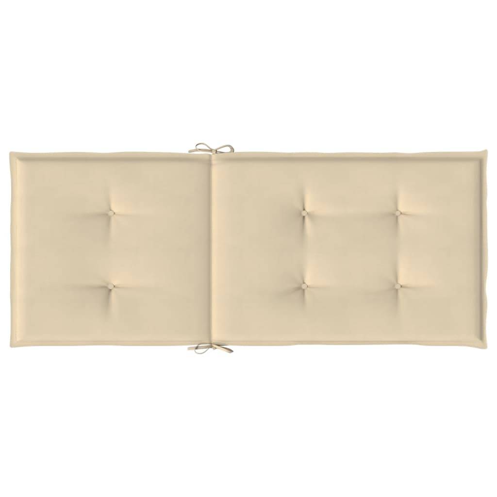Coussins de chaise de jardin dossier haut polyester beige 120 x 50 x 3 cm - PANGIVO - Image 7
