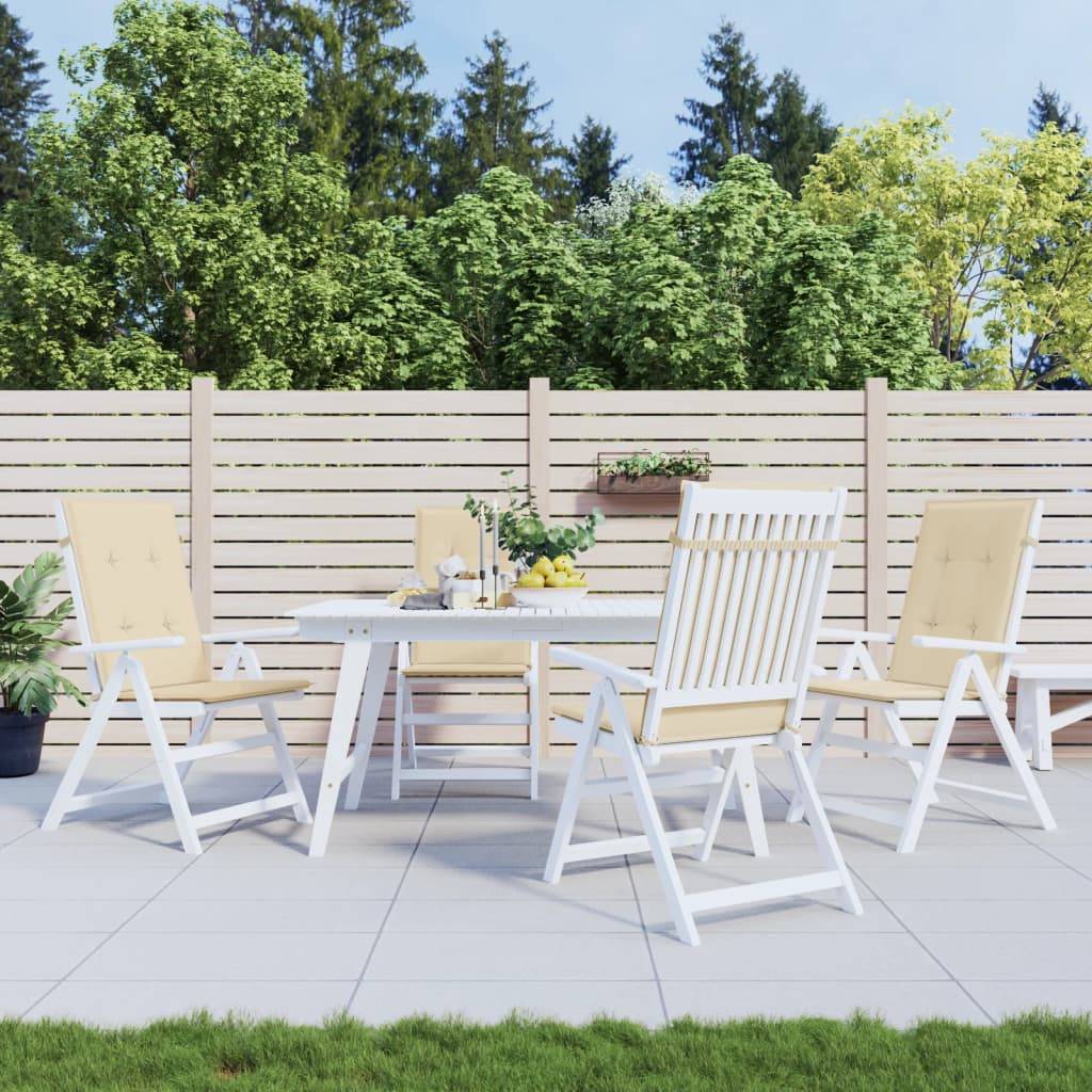 Coussins de chaise de jardin dossier haut polyester beige 120 x 50 x 3 cm - PANGIVO - Image 1