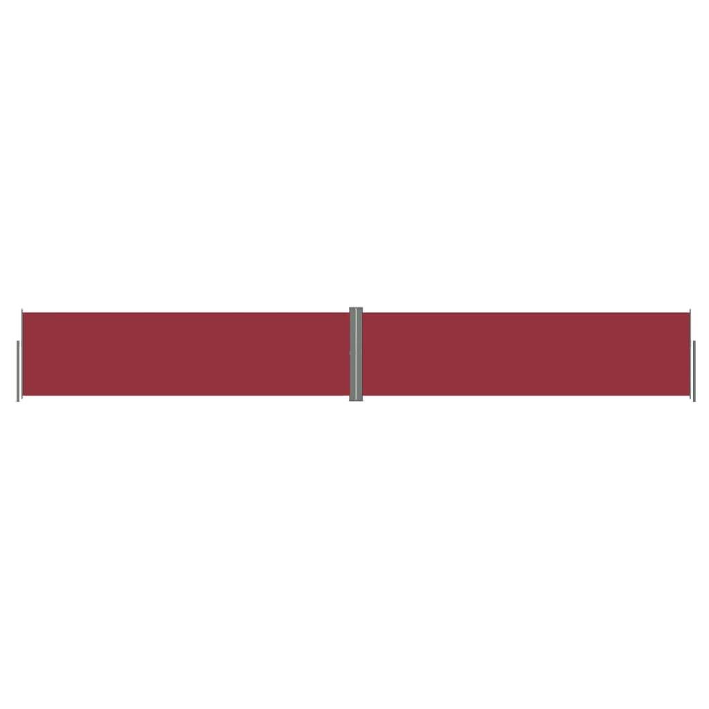 Helloshop26 - Auvent paravent store brise-vue latéral rétractable de patio jardin terrasse balcon protection visuelle écran 140 x 1000 cm rouge - Imagen 1