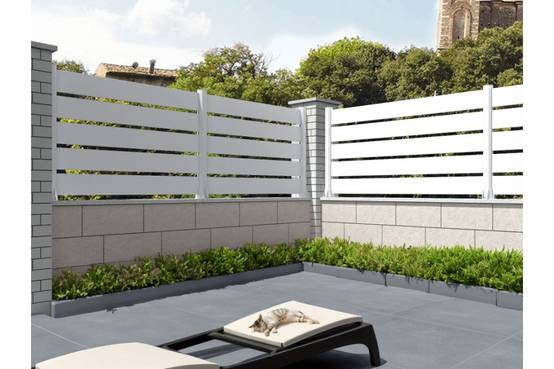 Ombrazur - Clôture panneau ajouré Blanc L 1911 x H 915 mm 5 lames OMBRAZUR - Imagen 2