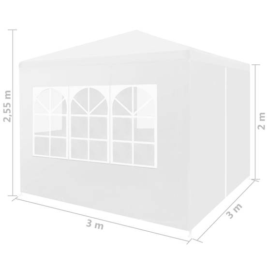 Tente de réception - Tonnelle de jardin - Barnum 3 x 3 m Blanc - MEUBLE PRO - Image 7