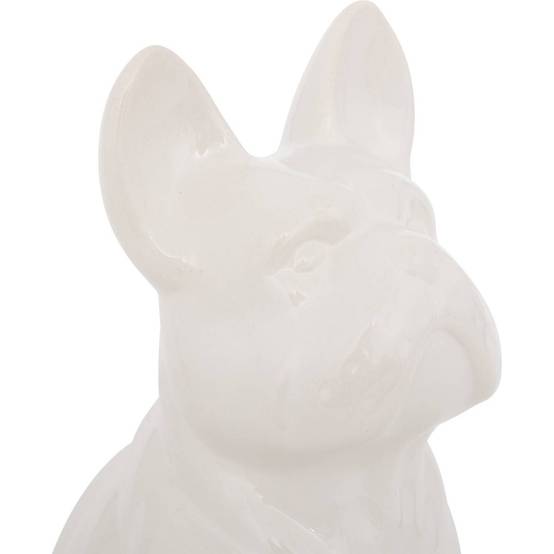 Atmosphera - Statuette Bulldog céramique blanc H12cm - Atmosphera Créateur d'intérieur - Imagen 2