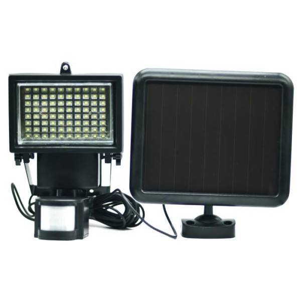 GALIX Spot solaire tres éclairant avec détecteur de présence - 80 LED - Noir - Image 1