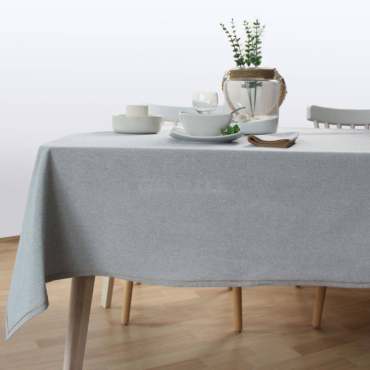 Enjoy Home - Nappe de Table Uni "Lina" 140x300cm Gris - Image 2