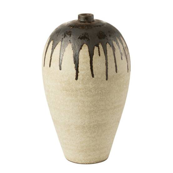 Vase Design en Céramique "Peinture" 56cm Beige - Image 1