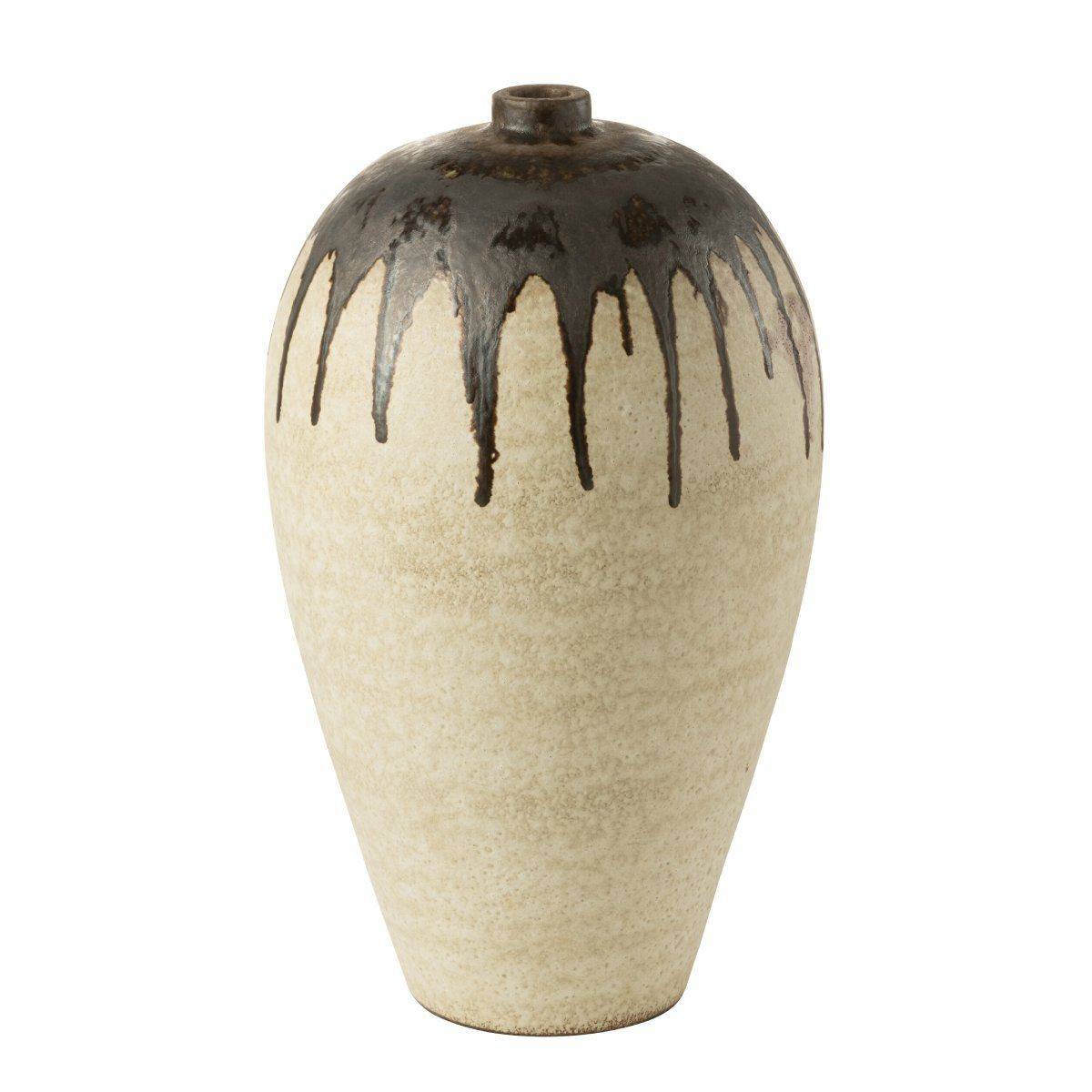 Vase Design en Céramique "Peinture" 56cm Beige - Image 1